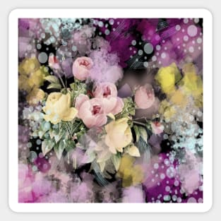 romantic impressionism still life watercolor pink tulip Sticker